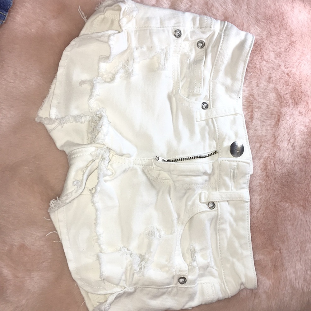 American eagle White jean shorts